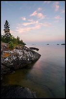Lakeshore, Rock Harbor, sunset. Isle Royale National Park ( color)
