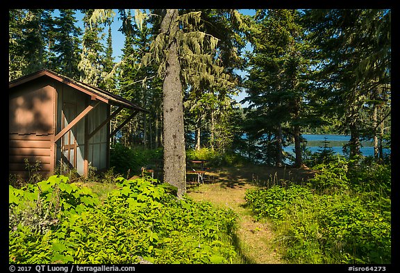 Shelter, Caribou Island. Isle Royale National Park (color)