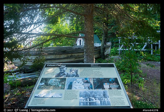 Edisen Fishery interpretive sign. Isle Royale National Park (color)