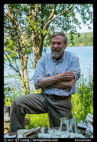 Rolf Peterson, wildlife biologist. Isle Royale National Park (color)
