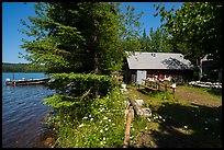 Bangsund Cabin and moose antlers collection. Isle Royale National Park ( color)