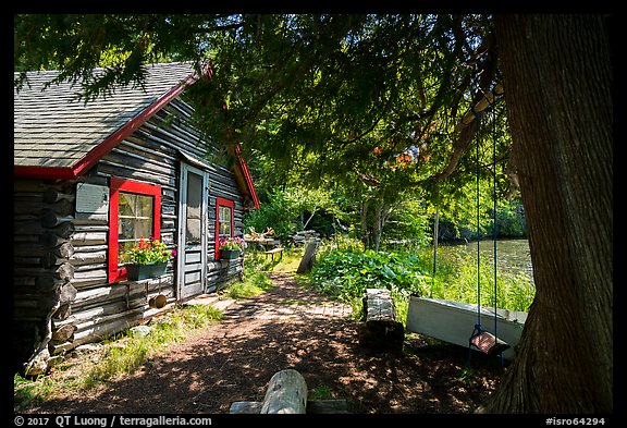 Bangsund Cabin, site of moose and wolf study. Isle Royale National Park (color)