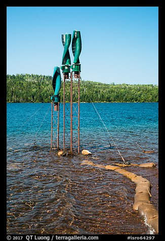 Wind turbine, Bangsund Cabin site. Isle Royale National Park, Michigan, USA.