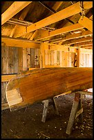 Canoe being built, Bangsund Cabin site. Isle Royale National Park ( color)