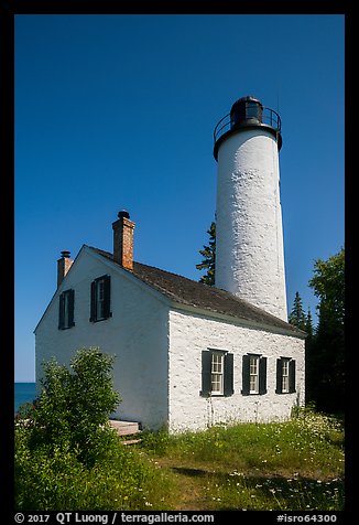 Rock Harbor Lighthouse, afternoon. Isle Royale National Park (color)