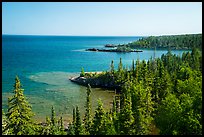 Costline seen from top of Rock Harbor Lighthouse. Isle Royale National Park ( color)