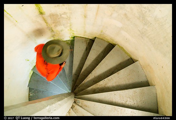 Walking up Rock Harbor Lighthouse staircase. Isle Royale National Park (color)