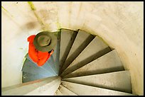 Walking up Rock Harbor Lighthouse staircase. Isle Royale National Park ( color)