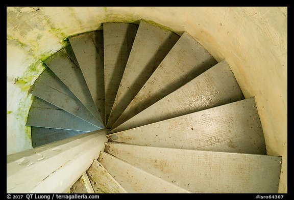 Rock Harbor Lighthouse staircase. Isle Royale National Park, Michigan, USA.