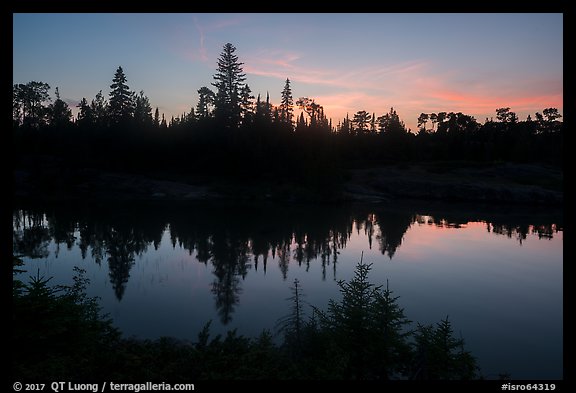 Tree ridge at sunset, Moskey Basin. Isle Royale National Park (color)
