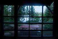 View from inside shelter, Moskey Basin. Isle Royale National Park ( color)