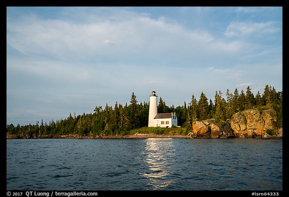 Rock Harbor Lighthouse, early morning. Isle Royale National Park, Michigan, USA.