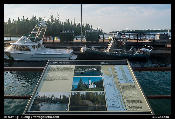 Rock Harbor interpretive sign. Isle Royale National Park, Michigan, USA.