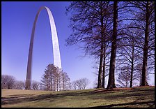 Trees and Arch. Gateway Arch National Park ( color)