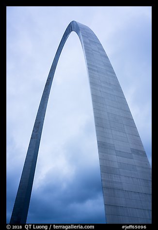 St Louis Arch and cloudy skies. Gateway Arch National Park (color)