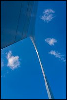 Arch from base with clouds and blue skies. Gateway Arch National Park ( color)