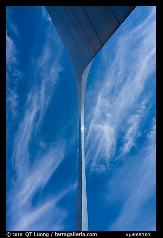 Gateway Arch from base with clouds. Gateway Arch National Park (color)