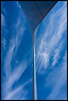 Gateway Arch from base with clouds. Gateway Arch National Park ( color)