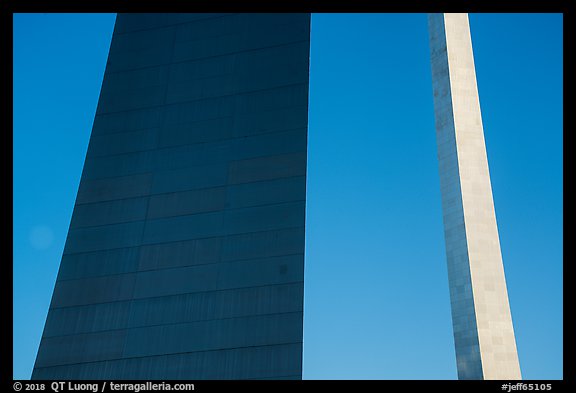 Eero Saarinen's Gateway Arch pillars. Gateway Arch National Park (color)