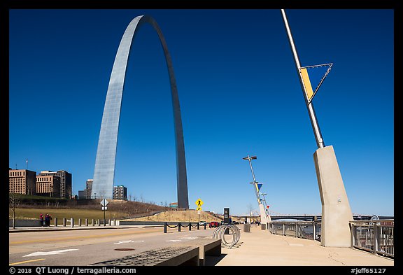 Renovated waterfront and Arch. Gateway Arch National Park (color)