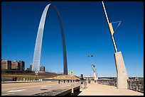 Renovated waterfront and Arch. Gateway Arch National Park ( color)