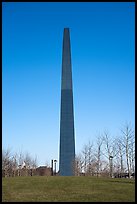 Sideway view of Arch from park in winter. Gateway Arch National Park ( color)