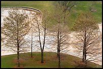 Bare trees and drained North Pond. Gateway Arch National Park ( color)