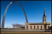 Old Cathedral and Arch. Gateway Arch National Park ( color)