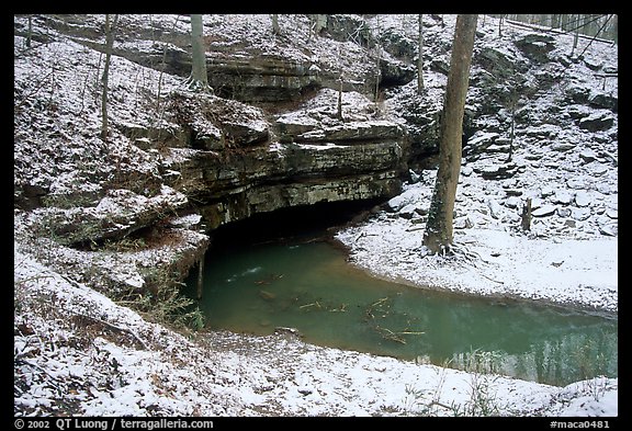 Styx resurgence in winter. Mammoth Cave National Park, Kentucky, USA.