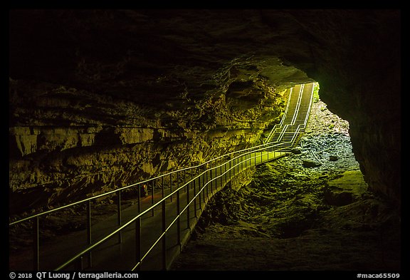 Cave historic entrance from inside. Mammoth Cave National Park (color)