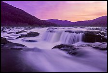 Sandstone Falls of the New River, sunset. New River Gorge National Park and Preserve ( color)