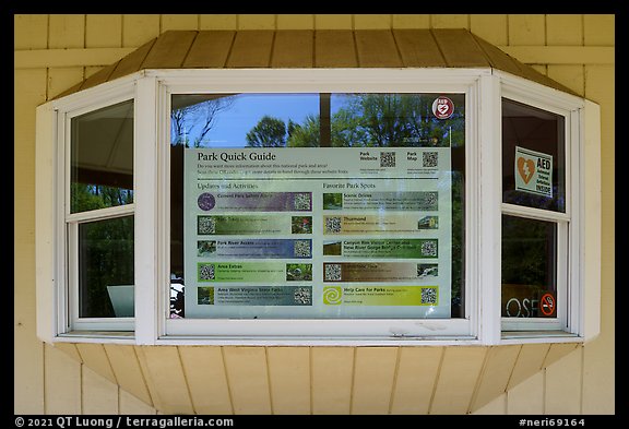 Window reflexion, Grandview Visitor Center. New River Gorge National Park and Preserve (color)