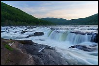 Sandstone Falls at sunset. New River Gorge National Park and Preserve ( color)