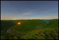 Night view from main Grandview overlook. New River Gorge National Park and Preserve ( color)