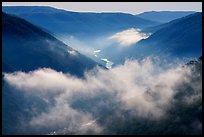 Low clouds hanging over the gorge. New River Gorge National Park and Preserve ( color)