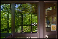 Window reflexion, Canyon Rim Visitor Center. New River Gorge National Park and Preserve ( color)