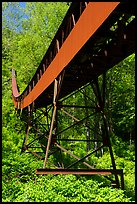 Conveyor descending hill from mine, Nuttallburg. New River Gorge National Park and Preserve ( color)