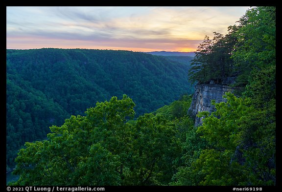 Diamond Point at sunset. New River Gorge National Park and Preserve (color)