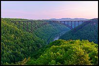 New River Gorge and Bridge at dawn. New River Gorge National Park and Preserve ( color)