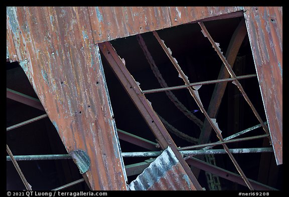 Opening in coal processing plant, Kaymoor Mine Site. New River Gorge National Park and Preserve (color)