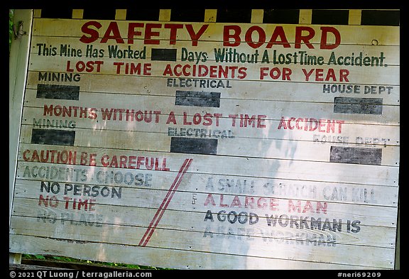 Safety boad, Kaymoor Mine Site. New River Gorge National Park and Preserve (color)