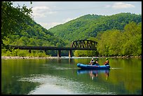 Raft uptream of Thurmond River Bridge. New River Gorge National Park and Preserve ( color)