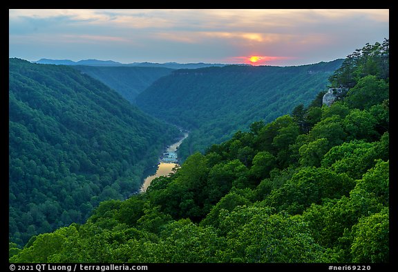 Sunset from Beauty Mountain. New River Gorge National Park and Preserve (color)