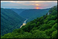 Sunset from Beauty Mountain. New River Gorge National Park and Preserve ( color)