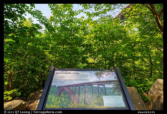 Spanning the Gorge intepretive sign. New River Gorge National Park and Preserve (color)