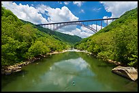 Kayak under New River Gorge Bridge. New River Gorge National Park and Preserve ( color)