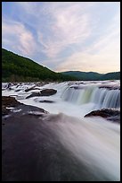 Sandstone Falls at sunset. New River Gorge National Park and Preserve ( color)