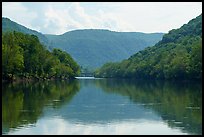 New River with railroad bridge. New River Gorge National Park and Preserve ( color)