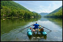 Boater on New River. New River Gorge National Park and Preserve ( color)