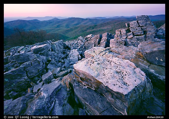 Rectangular rocks at dusk, Black Rock. Shenandoah National Park (color)